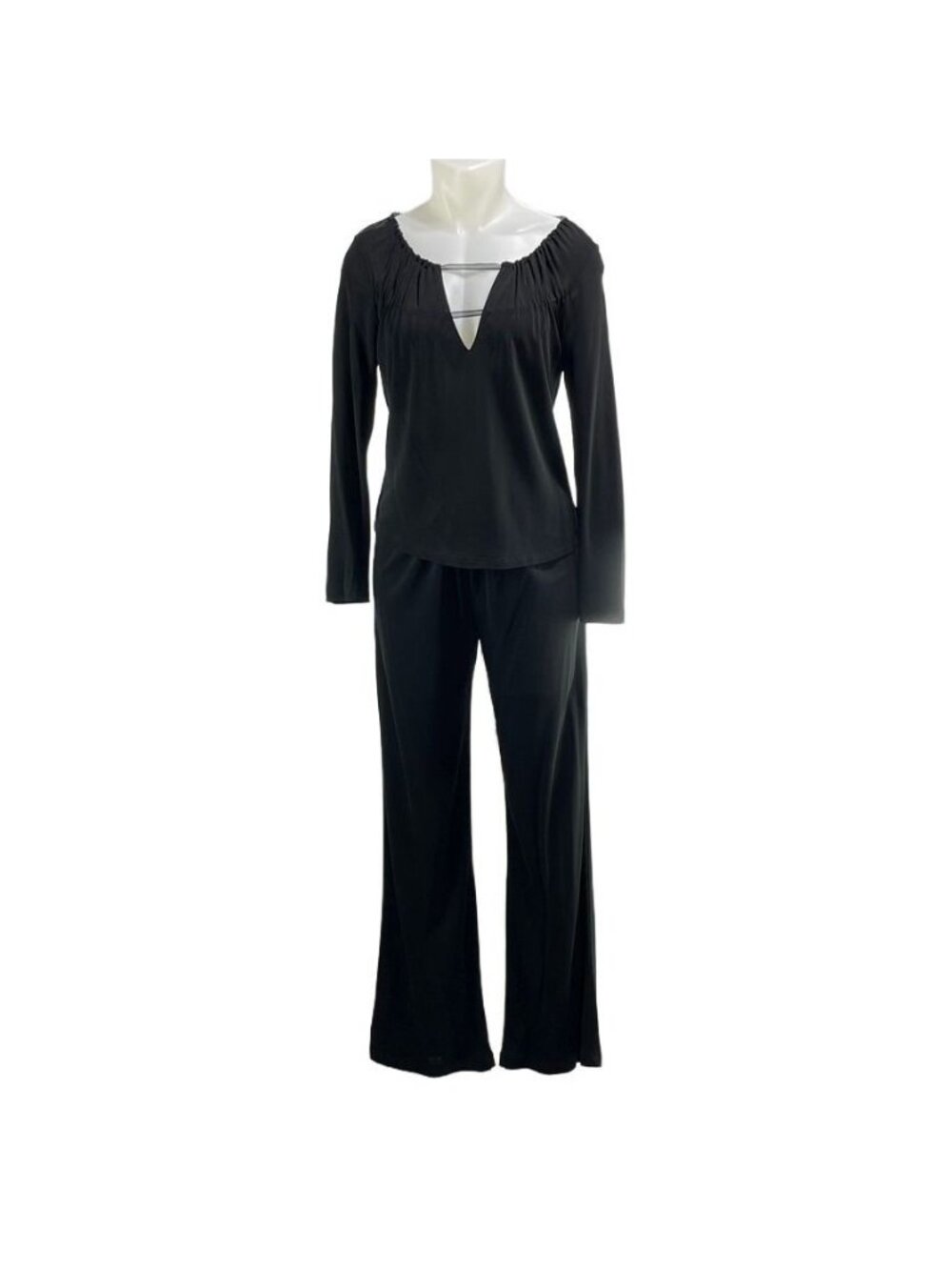 Elizabeth Steeve Black Viscose Top & Pants Set Womens Size S / XS